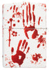 Back view of Bloody Hand Design 540 Color Windproof Lighter.