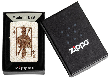 Zippo Rick Rietveld Ace Skull Design Mercury Glass Windproof Lighter in its packaging.