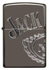 Front shot of Jack Daniel's® Armor® High Polish Black Ice® Windproof Lighter
